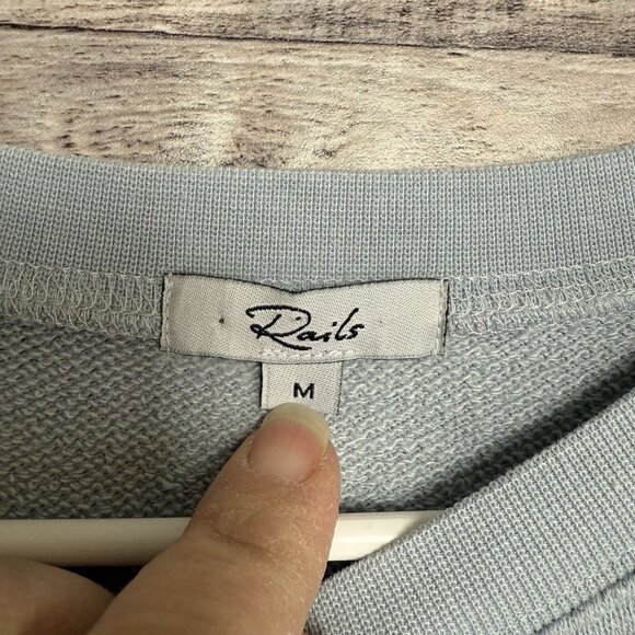 Rails Reeves Blue Mint Dip Dye Sweatshirt Size Medium Womens Ombre Gradient - Picture 5 of 10